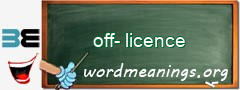 WordMeaning blackboard for off-licence
